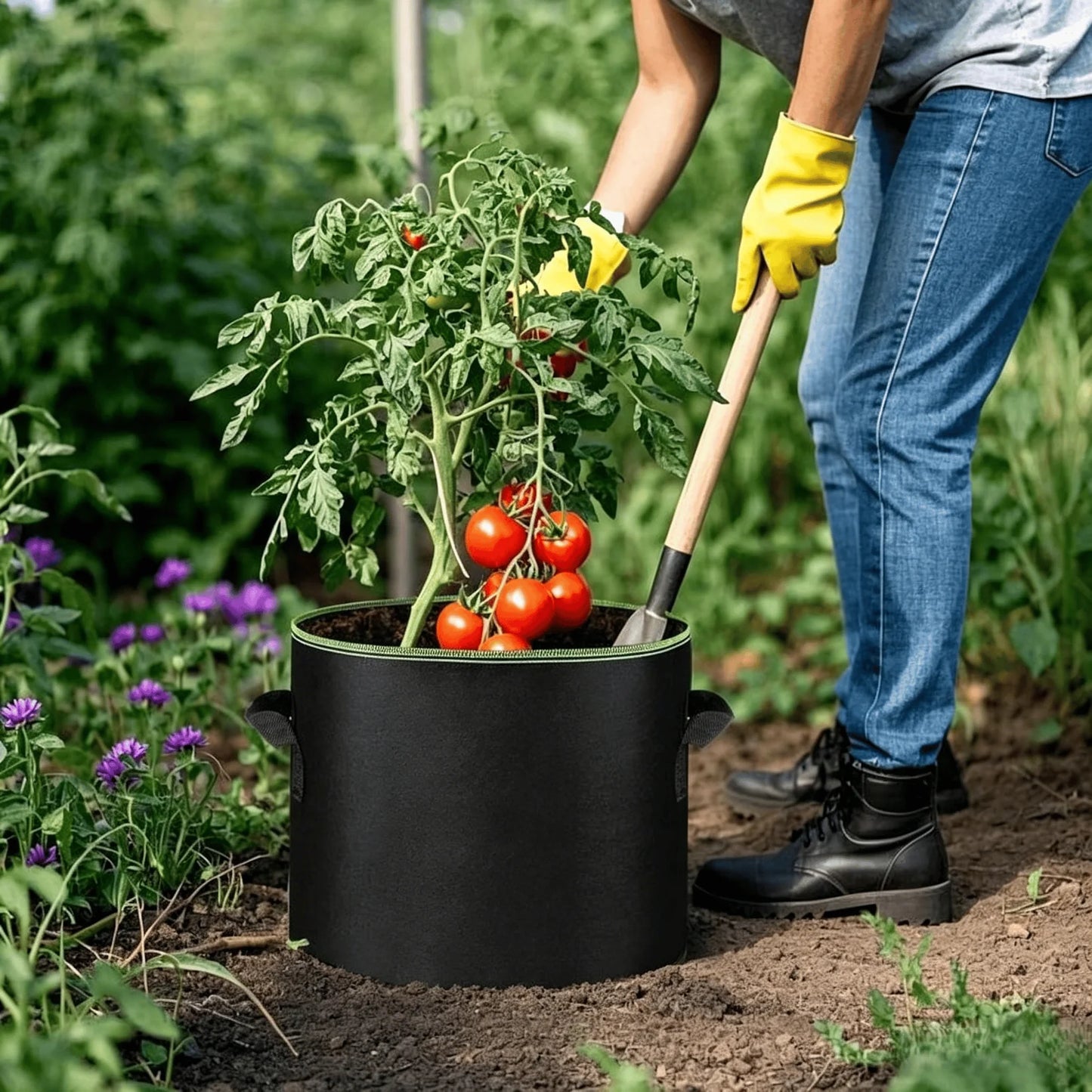🌱 Heavy Duty Aeration Fabric Pots – Professional Grade Grow Bags with Handles for Vegetables, Flowers & Fruits -Bestseller