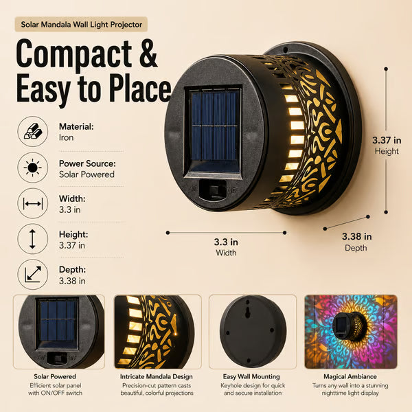 🎁 Father’s Day 59% OFF - 🌟Solar Mandala Wall Light🌌 -Bestseller
