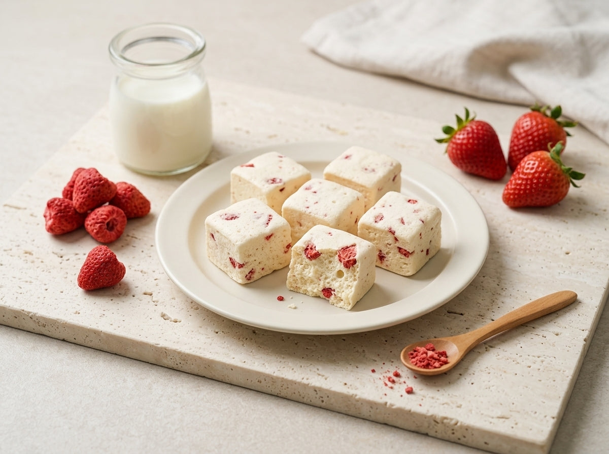 ✨『 Strawberry Goat Milk Puff 』🥛 A Bite of Cloudy Sweetness ☁️🍓-Bestseller