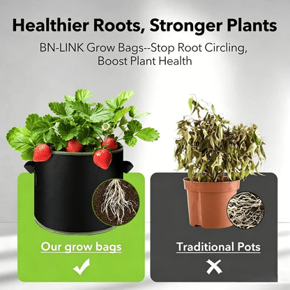 🌱 Heavy Duty Aeration Fabric Pots – Professional Grade Grow Bags with Handles for Vegetables, Flowers & Fruits -Bestseller