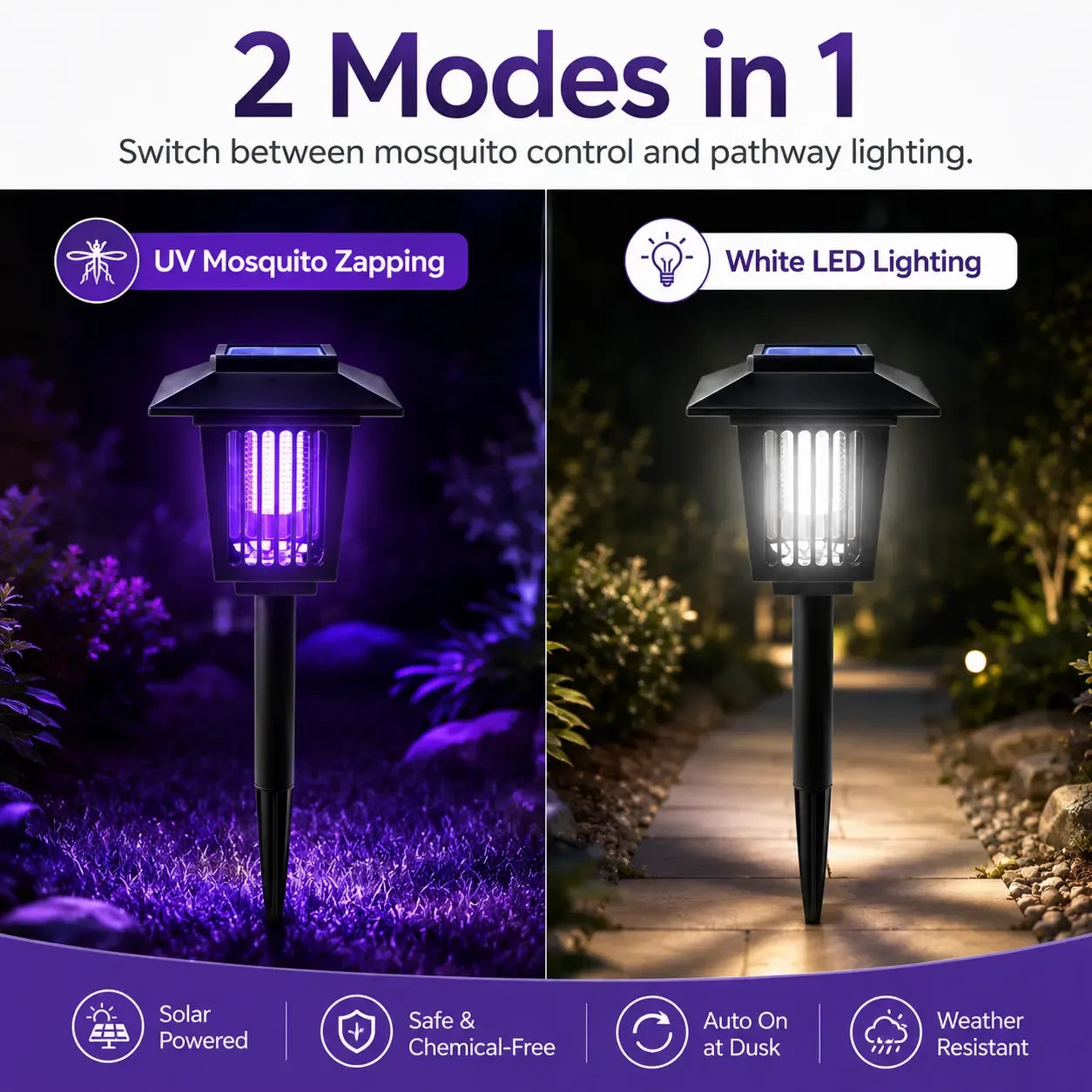 ✨💥Solar Mosquito Zapper Light -Outdoor Garden Stake Lamp💥🛒-Elite