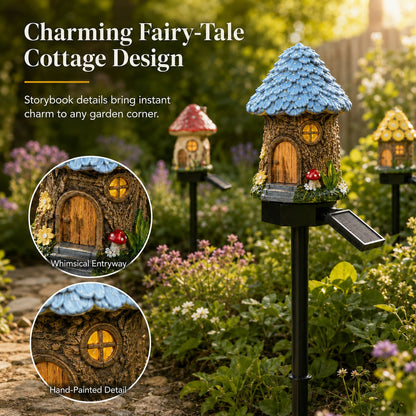 🍄✨ Turn Your Backyard Into An Enchanted Fairy Forest! Solar Mushroom Cottage Garden Light💥🛒-Elite