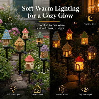🍄✨ Turn Your Backyard Into An Enchanted Fairy Forest! Solar Mushroom Cottage Garden Light💥🛒-Elite
