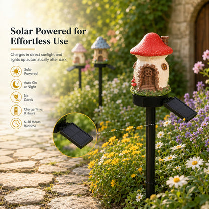 🍄✨ Turn Your Backyard Into An Enchanted Fairy Forest! Solar Mushroom Cottage Garden Light💥🛒-Elite
