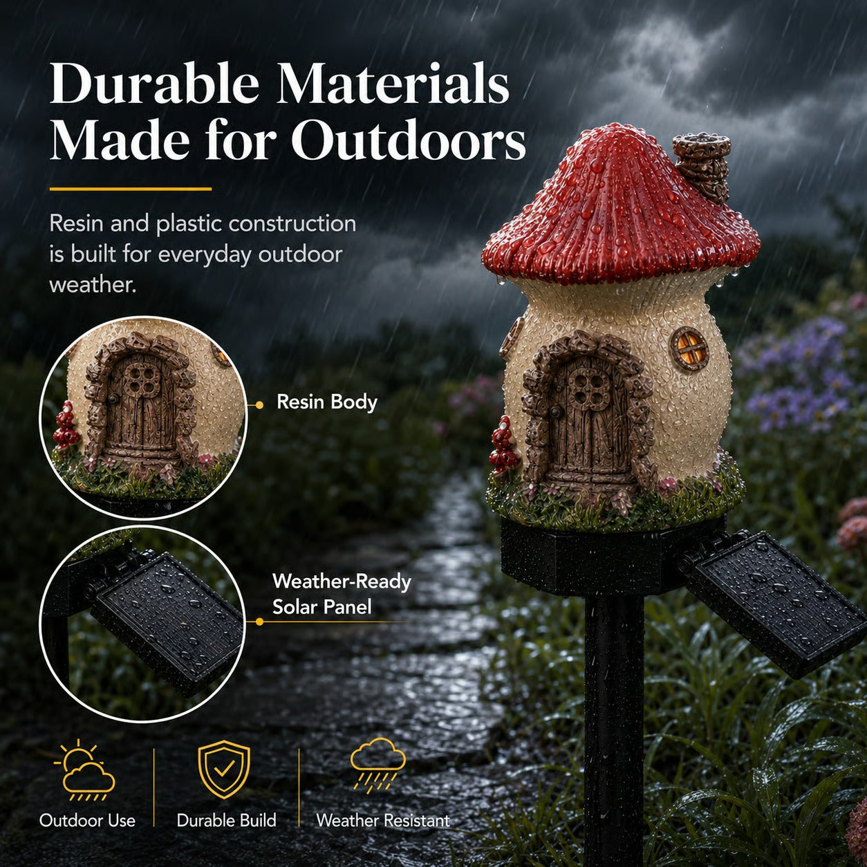 🍄✨ Turn Your Backyard Into An Enchanted Fairy Forest! Solar Mushroom Cottage Garden Light💥🛒-Elite