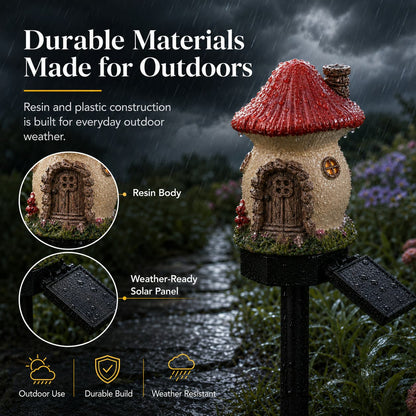 🍄✨ Turn Your Backyard Into An Enchanted Fairy Forest! Solar Mushroom Cottage Garden Light💥🛒-Elite