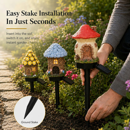 🍄✨ Turn Your Backyard Into An Enchanted Fairy Forest! Solar Mushroom Cottage Garden Light💥🛒-Elite