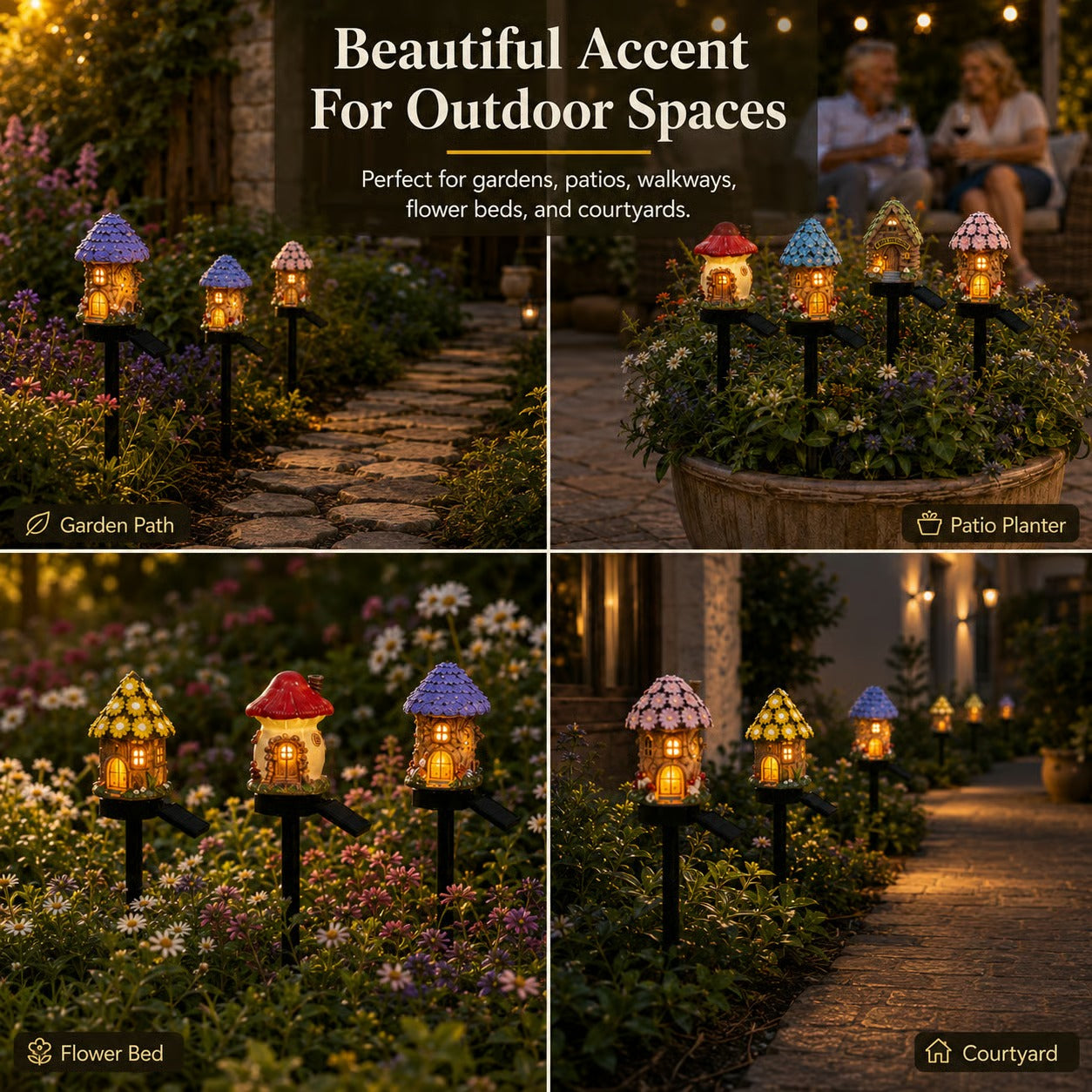 🍄✨ Turn Your Backyard Into An Enchanted Fairy Forest! Solar Mushroom Cottage Garden Light💥🛒-Elite