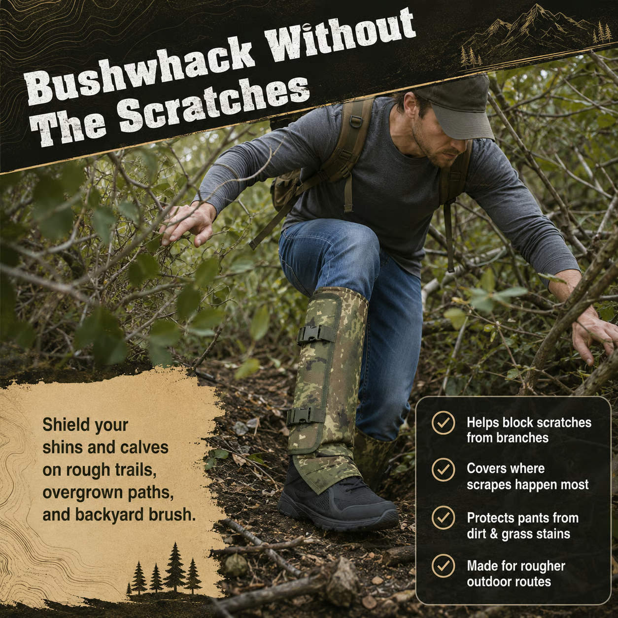 🌿Unisex Adjustable Outdoor Snake-Resistant Leg Gaiters -Bestseller