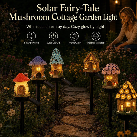 🍄✨ Turn Your Backyard Into An Enchanted Fairy Forest! Solar Mushroom Cottage Garden Light💥🛒-Elite
