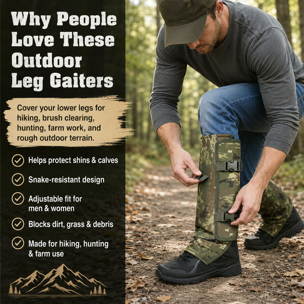 🌿Unisex Adjustable Outdoor Snake-Resistant Leg Gaiters -Bestseller